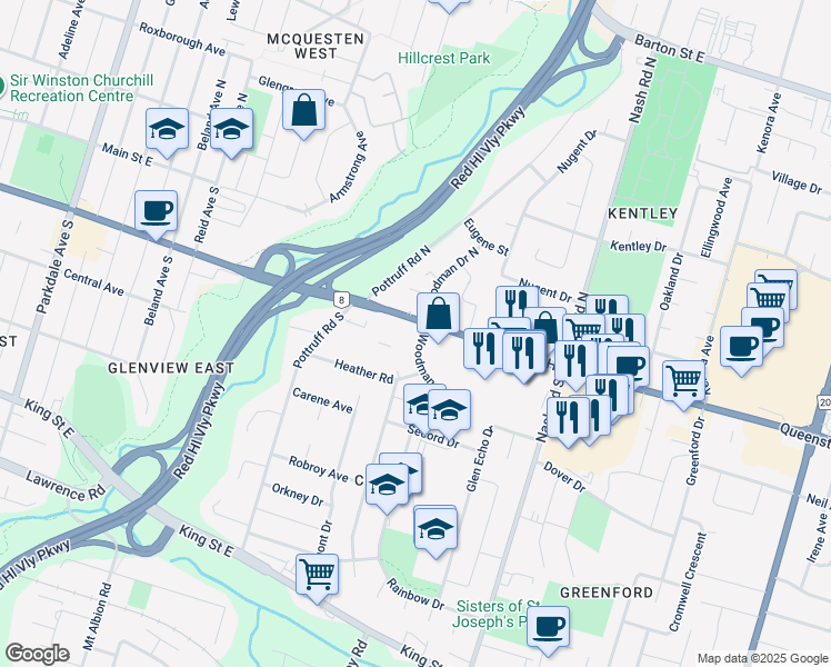 8 Woodman Drive South, Hamilton ON Walk Score