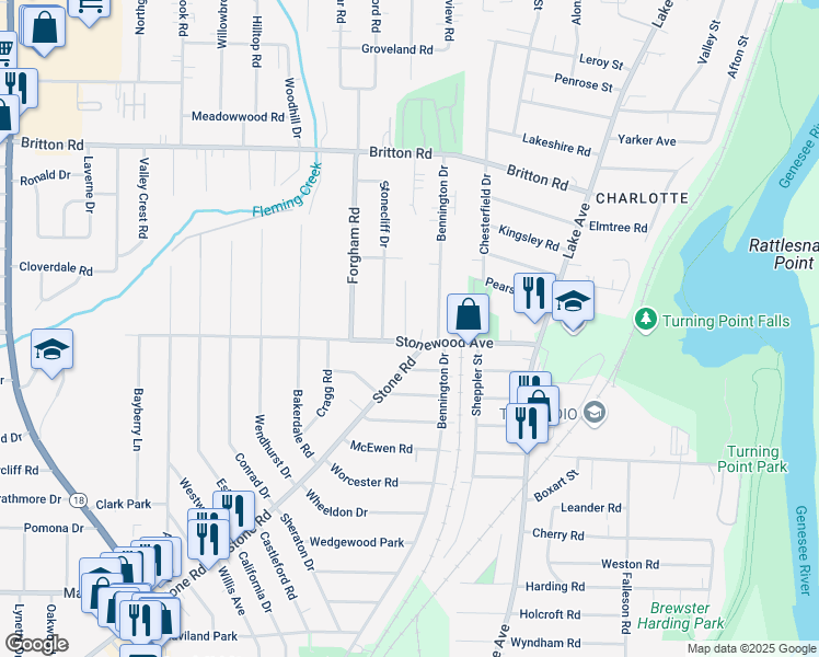 map of restaurants, bars, coffee shops, grocery stores, and more near 1 Stonewood Park in Greece