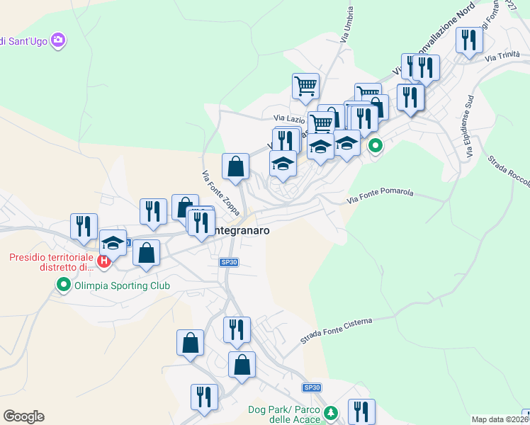 map of restaurants, bars, coffee shops, grocery stores, and more near 41 Via Risorgimento in Montegranaro