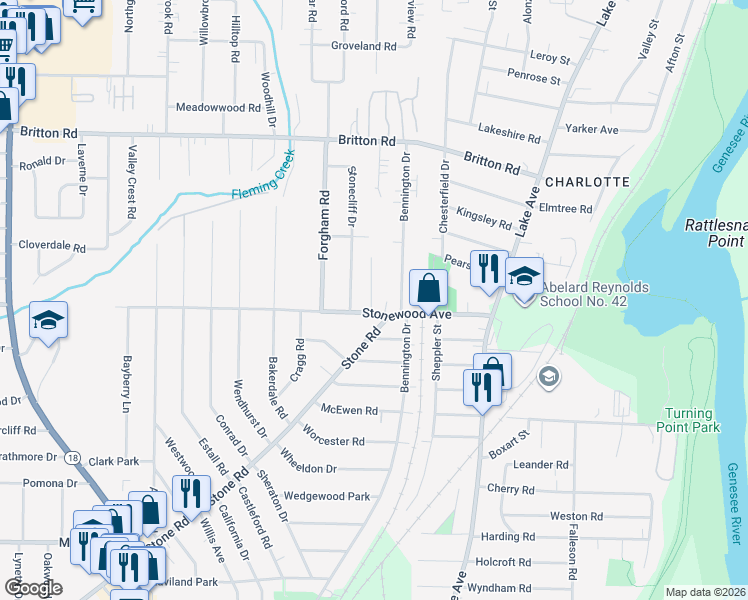 map of restaurants, bars, coffee shops, grocery stores, and more near 1 Stonewood Park in Greece