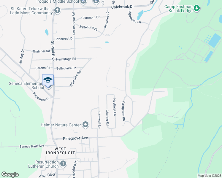 map of restaurants, bars, coffee shops, grocery stores, and more near 33 Scotch Lane in Rochester