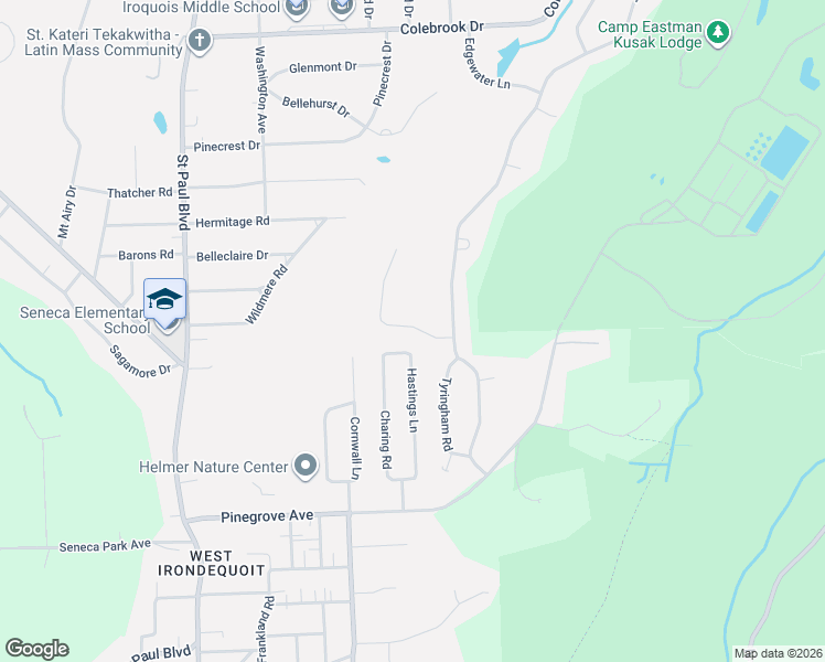 map of restaurants, bars, coffee shops, grocery stores, and more near 33 Scotch Lane in Rochester