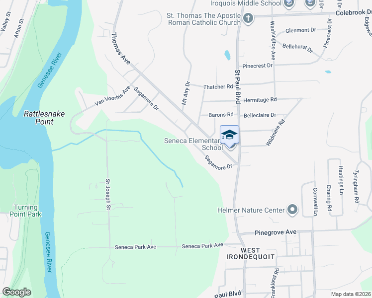 map of restaurants, bars, coffee shops, grocery stores, and more near 171 Sagamore Dr in Rochester
