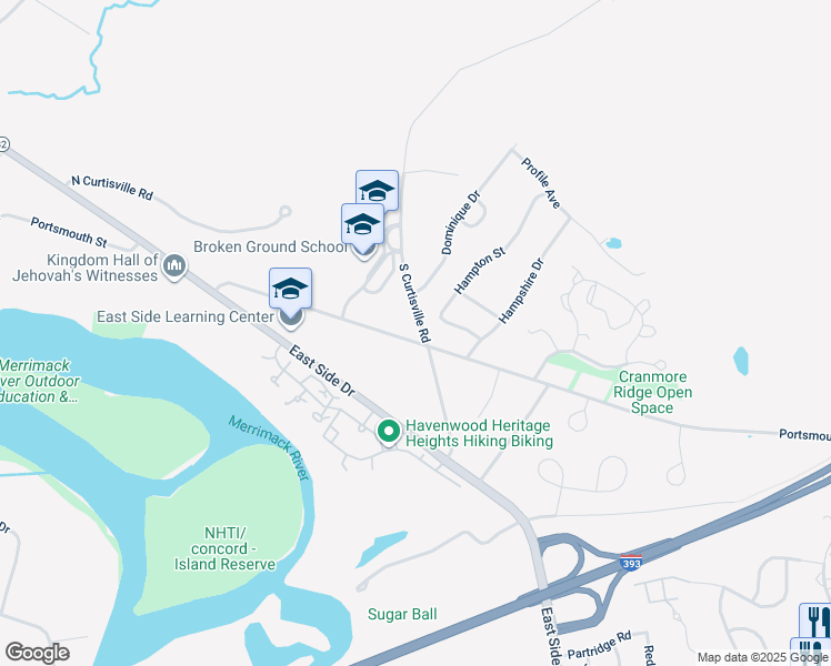 map of restaurants, bars, coffee shops, grocery stores, and more near 37 S Curtisville Rd in Concord