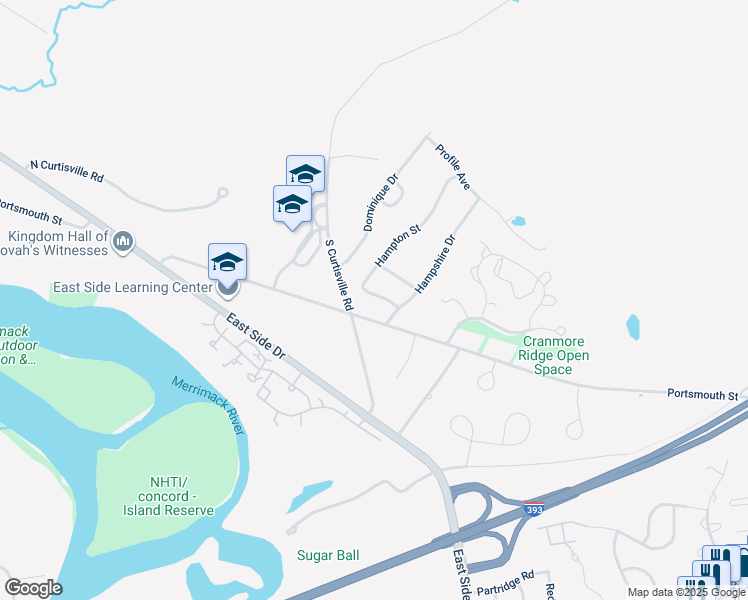 map of restaurants, bars, coffee shops, grocery stores, and more near 5 Hampton Street in Concord
