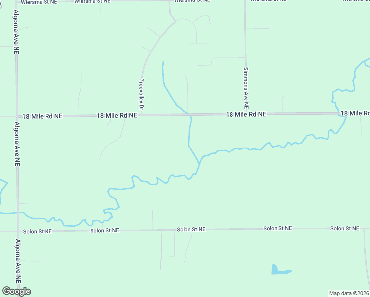 map of restaurants, bars, coffee shops, grocery stores, and more near 3030 18 Mile Road Northeast in Cedar Springs