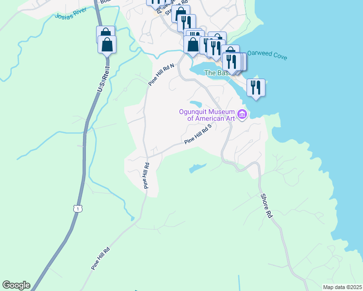 map of restaurants, bars, coffee shops, grocery stores, and more near 27 Pine Hill Road South in York