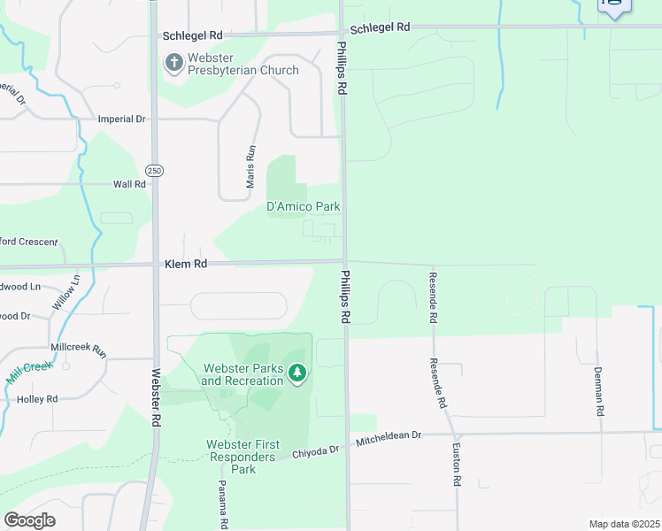 map of restaurants, bars, coffee shops, grocery stores, and more near 639 Phillips Road in Webster