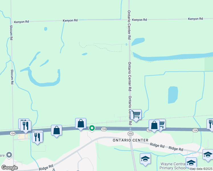 map of restaurants, bars, coffee shops, grocery stores, and more near 6417 Ontario Center Rd in Ontario