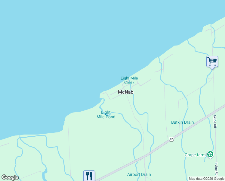 map of restaurants, bars, coffee shops, grocery stores, and more near 14 Firelane 14D in Niagara-on-the-Lake