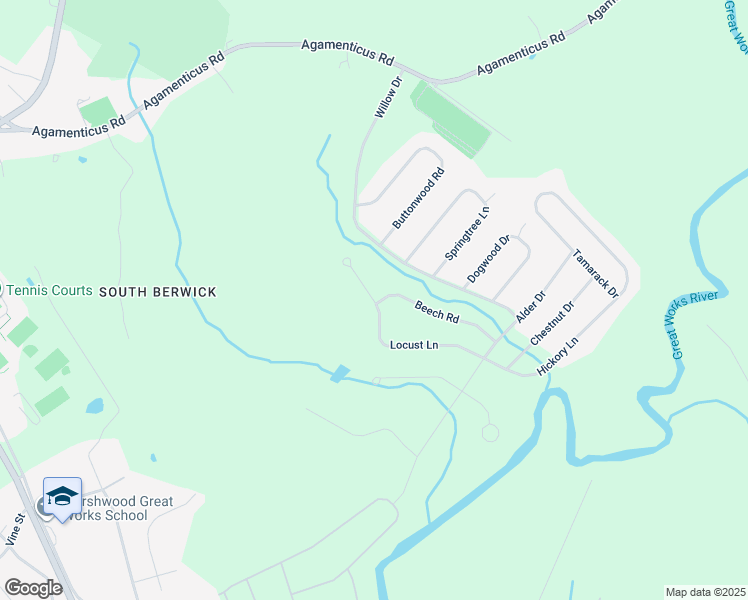 map of restaurants, bars, coffee shops, grocery stores, and more near 36 Locust Lane in South Berwick