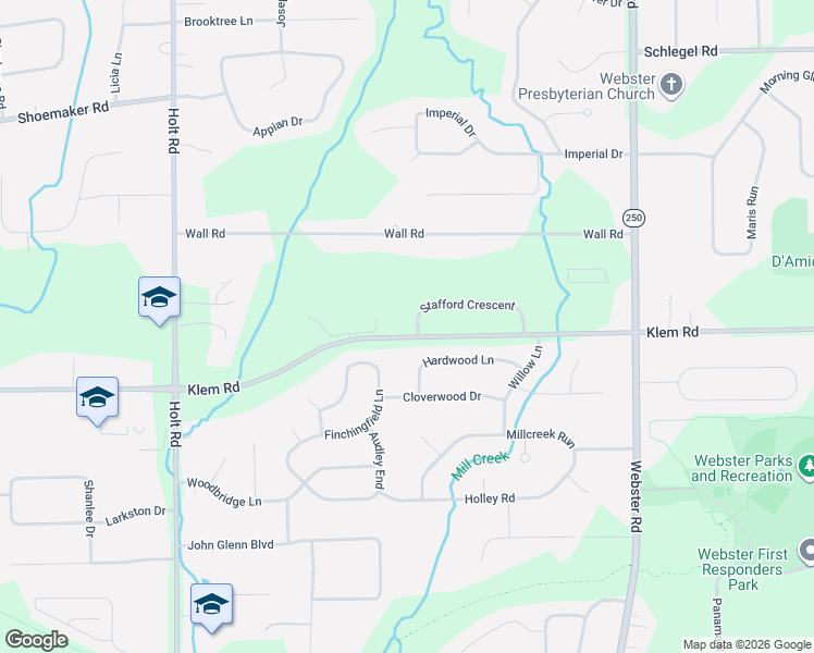 map of restaurants, bars, coffee shops, grocery stores, and more near 1228 Stafford Crescent in Webster