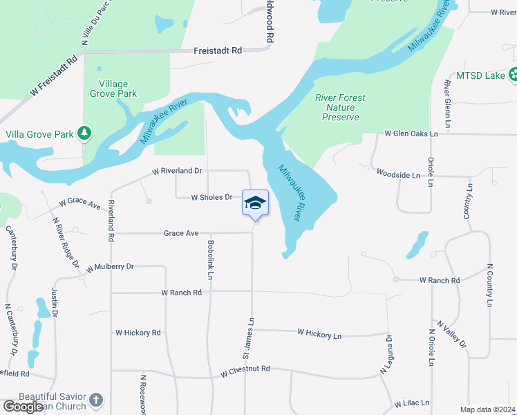 map of restaurants, bars, coffee shops, grocery stores, and more near 11810 Schwemer Lane in Mequon