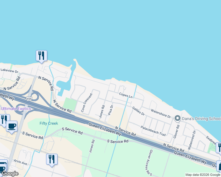 map of restaurants, bars, coffee shops, grocery stores, and more near in Hamilton