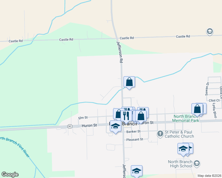 map of restaurants, bars, coffee shops, grocery stores, and more near 3941 Orr Drive in North Branch