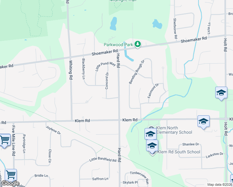 map of restaurants, bars, coffee shops, grocery stores, and more near 623 Hard Rd in Webster