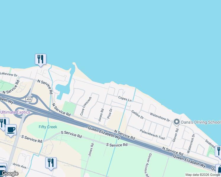 map of restaurants, bars, coffee shops, grocery stores, and more near in Hamilton