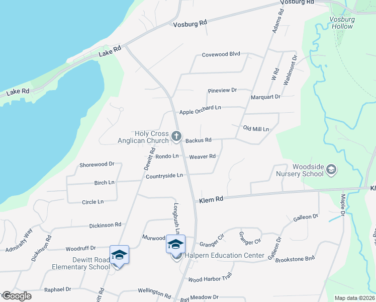 map of restaurants, bars, coffee shops, grocery stores, and more near 630 Bay Road in Webster