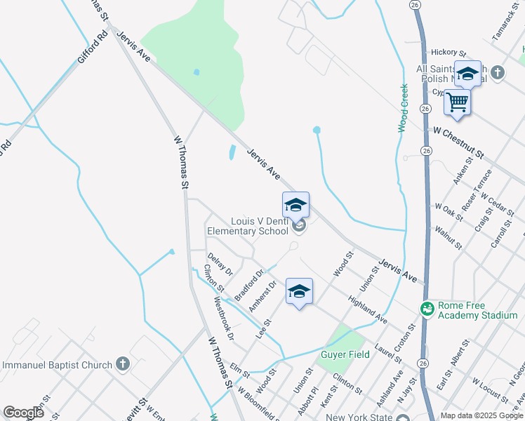 map of restaurants, bars, coffee shops, grocery stores, and more near 1-99 Elsie Street in Rome