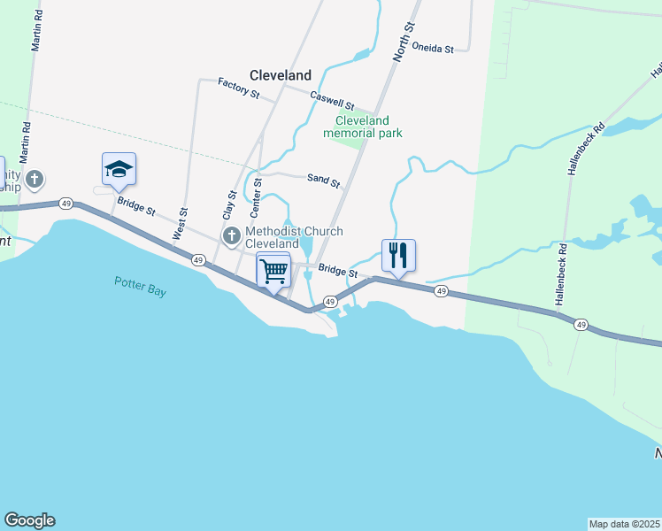 map of restaurants, bars, coffee shops, grocery stores, and more near 20 Bridge Street in Cleveland