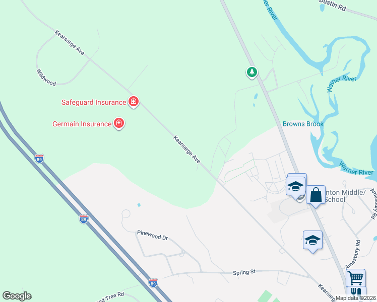 map of restaurants, bars, coffee shops, grocery stores, and more near 615 Kearsarge Avenue in Hopkinton