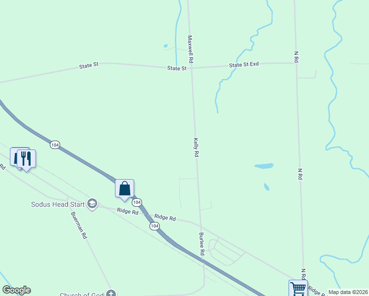 map of restaurants, bars, coffee shops, grocery stores, and more near 6392 Laurel Drive in Sodus
