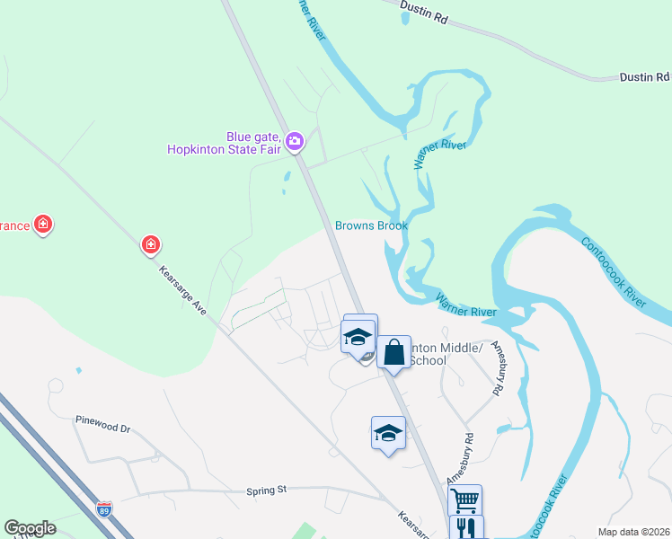 map of restaurants, bars, coffee shops, grocery stores, and more near 449 Park Avenue in Hopkinton