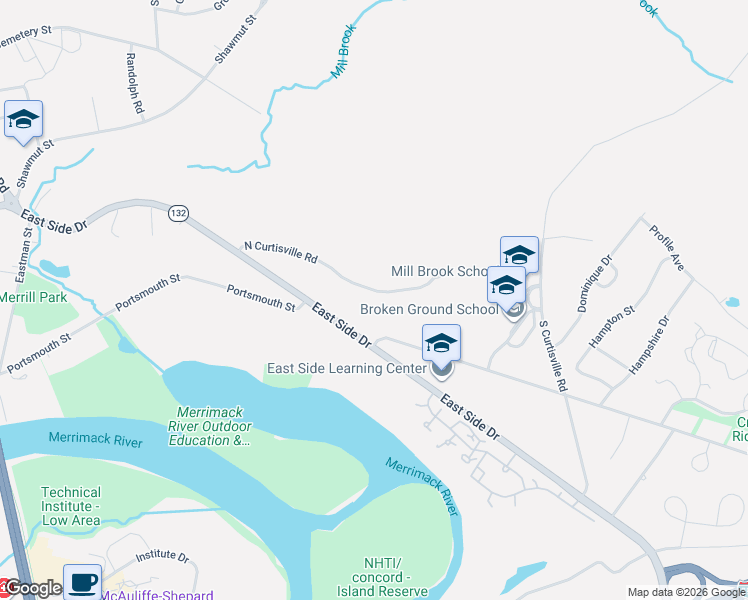 map of restaurants, bars, coffee shops, grocery stores, and more near 35 North Curtisville Road in Concord