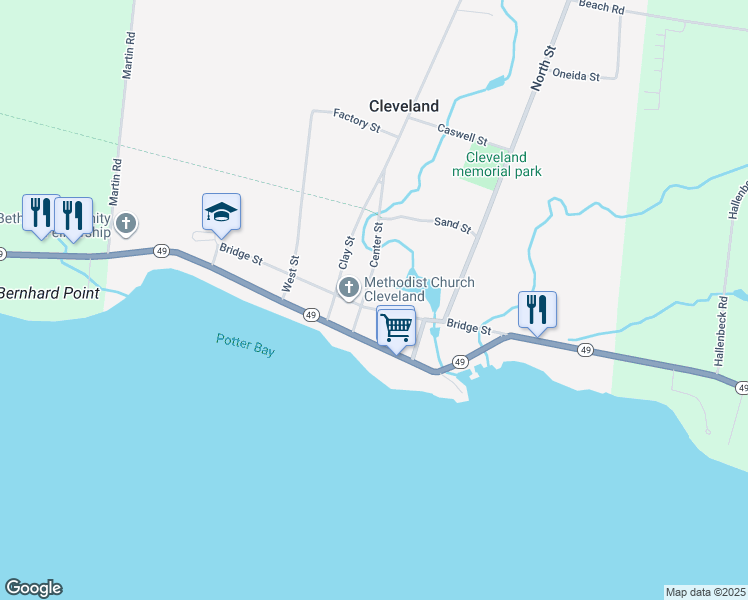 map of restaurants, bars, coffee shops, grocery stores, and more near 20 Center Street in Cleveland