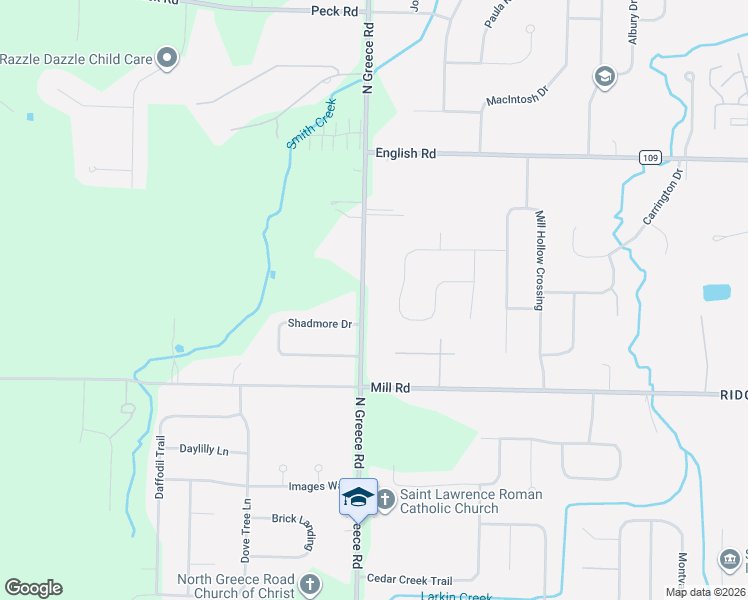 map of restaurants, bars, coffee shops, grocery stores, and more near 904 North Greece Road in Rochester