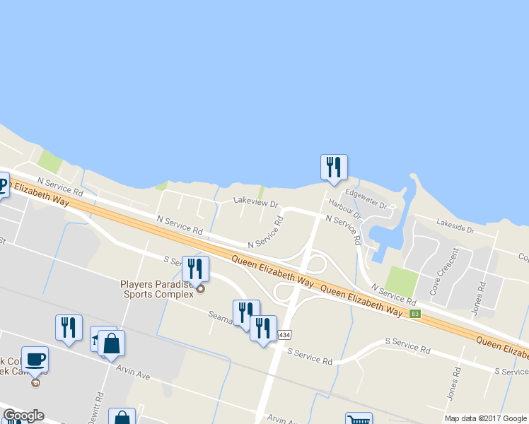 map of restaurants, bars, coffee shops, grocery stores, and more near 5 Herbert Court in Hamilton