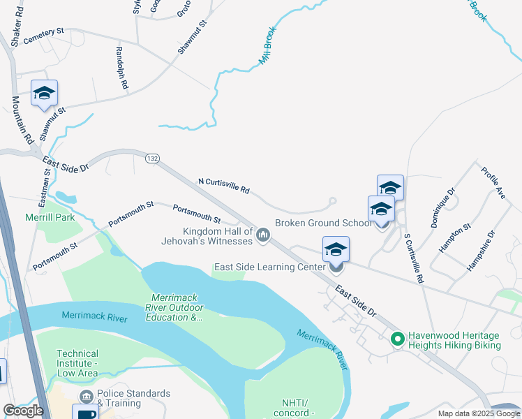 map of restaurants, bars, coffee shops, grocery stores, and more near 26 North Curtisville Road in Concord