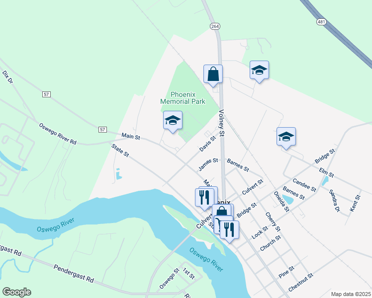 map of restaurants, bars, coffee shops, grocery stores, and more near 12 Park Street in Phoenix