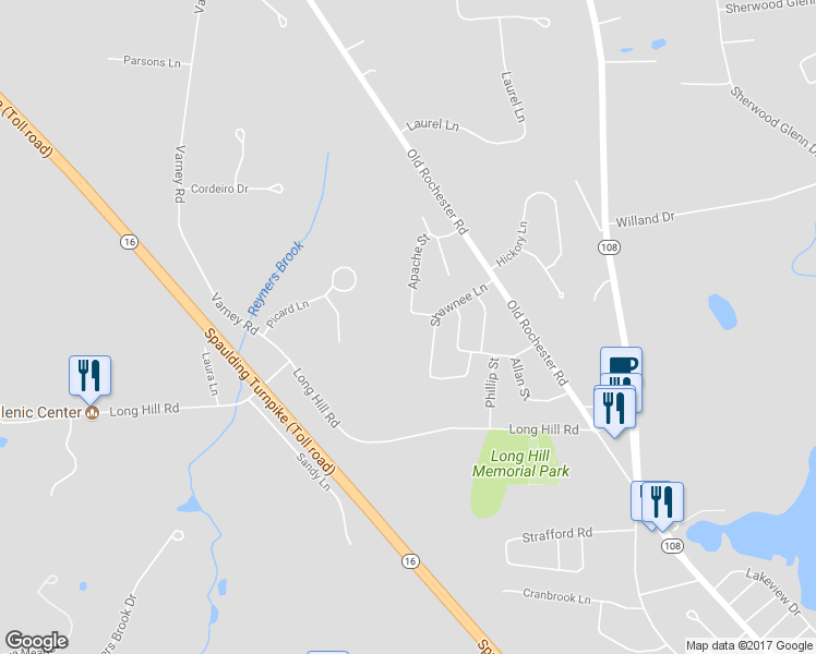 map of restaurants, bars, coffee shops, grocery stores, and more near 4 Mohawk Drive in Dover