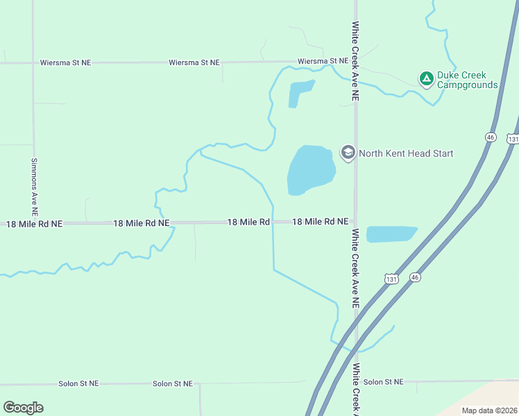 map of restaurants, bars, coffee shops, grocery stores, and more near 3737 18 Mile Road Northeast in Cedar Springs