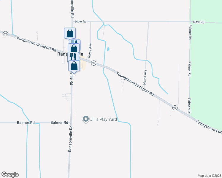map of restaurants, bars, coffee shops, grocery stores, and more near 2596 Youngstown Lockport Road in Ransomville