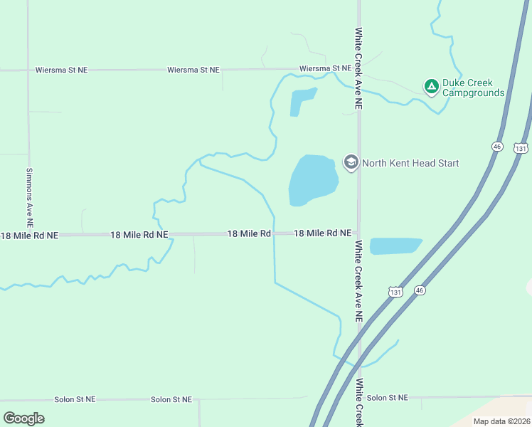 map of restaurants, bars, coffee shops, grocery stores, and more near 3737 18 Mile Road Northeast in Cedar Springs