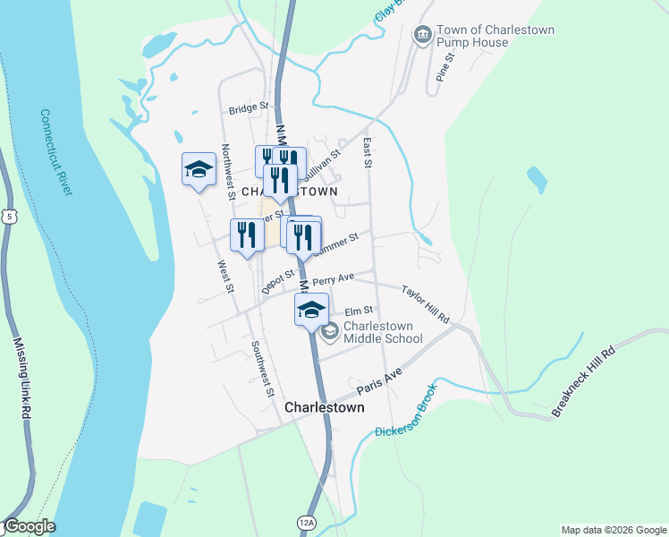 map of restaurants, bars, coffee shops, grocery stores, and more near 41 Summer Street in Charlestown
