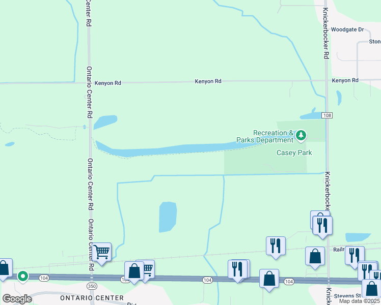 map of restaurants, bars, coffee shops, grocery stores, and more near Casey Harris Trail in Ontario