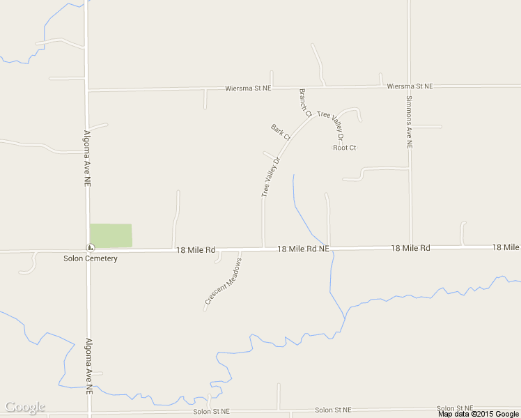 map of restaurants, bars, coffee shops, grocery stores, and more near 14881 Treevalley Drive in Cedar Springs
