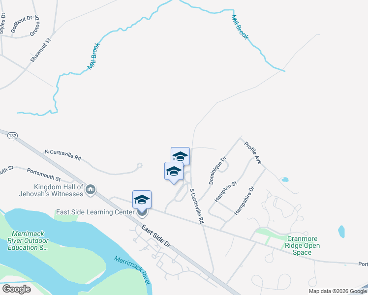map of restaurants, bars, coffee shops, grocery stores, and more near 123 Portsmouth Street in Concord