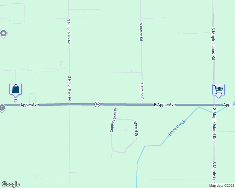 map of restaurants, bars, coffee shops, grocery stores, and more near 6660 East Apple Avenue in Muskegon