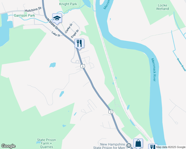 map of restaurants, bars, coffee shops, grocery stores, and more near 358 North State Street in Concord