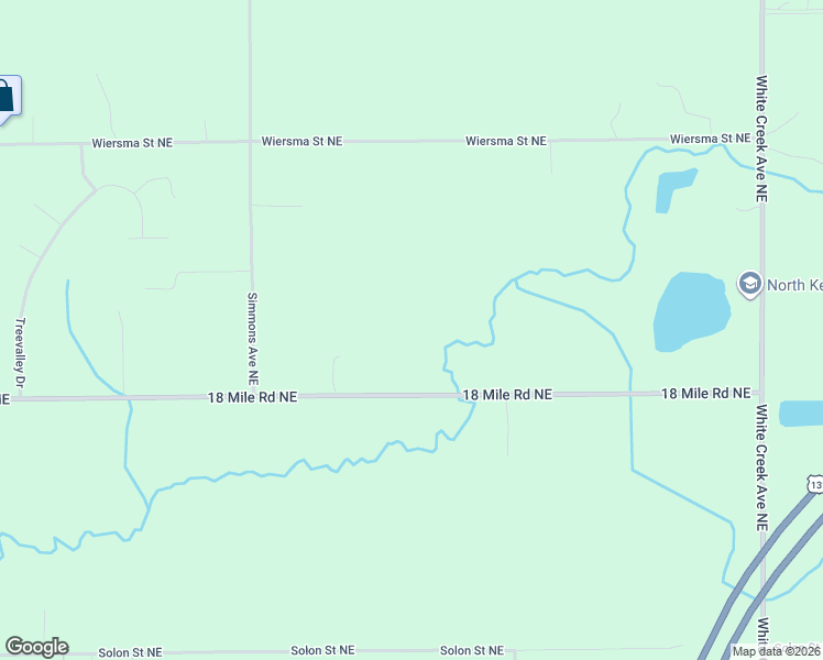 map of restaurants, bars, coffee shops, grocery stores, and more near 3455 18 Mile Road Northeast in Cedar Springs