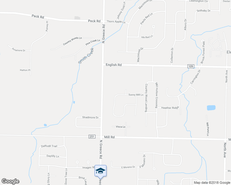 map of restaurants, bars, coffee shops, grocery stores, and more near 104 Sunny Mill Lane in Rochester