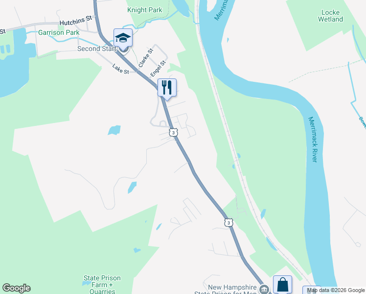 map of restaurants, bars, coffee shops, grocery stores, and more near 358 North State Street in Concord