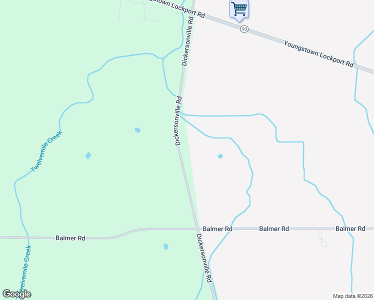map of restaurants, bars, coffee shops, grocery stores, and more near 3674 Dickersonville Road in Ransomville