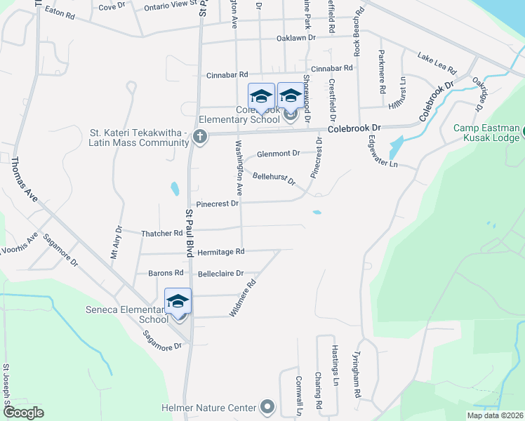 map of restaurants, bars, coffee shops, grocery stores, and more near 152 Harvington Drive in Rochester