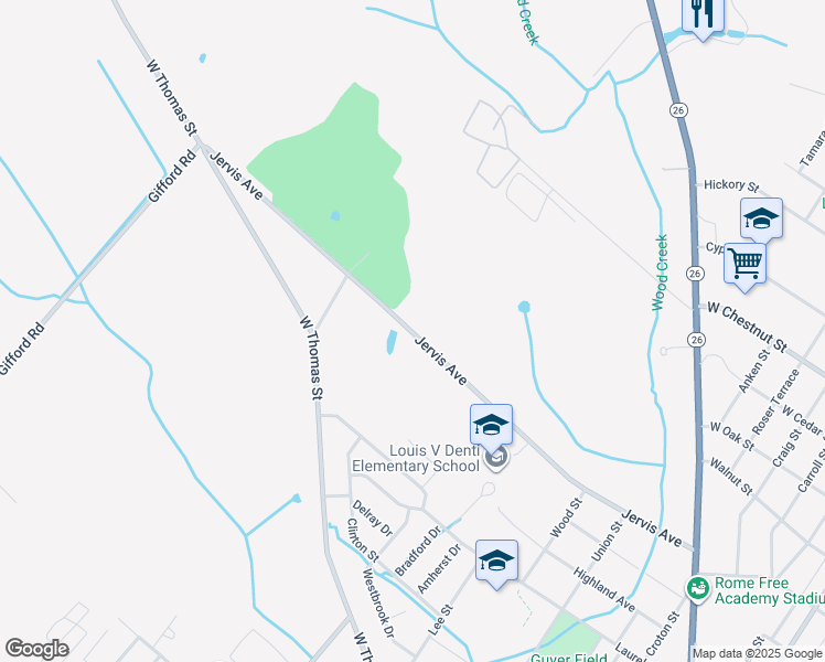 map of restaurants, bars, coffee shops, grocery stores, and more near 1216 Jervis Avenue in Rome