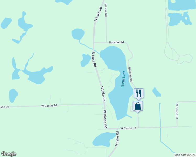 map of restaurants, bars, coffee shops, grocery stores, and more near 9800 North Lake Road in Otter Lake